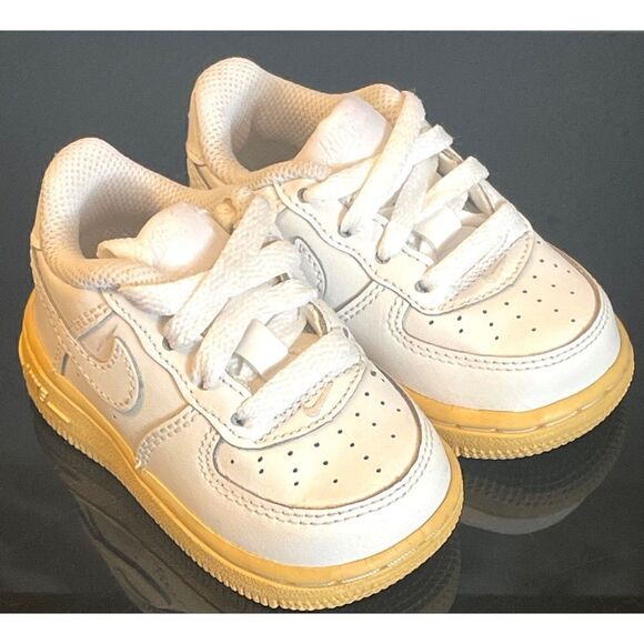 Nike Air Force 1 AF1 Low White Kids Toddler Pre-School 314194-117 Size 4C - Picture 1 of 9
